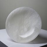 Vintage alabaster white bowl or catchall, Italy 1960s-70s.