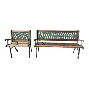 Banc + fauteuil de jardin