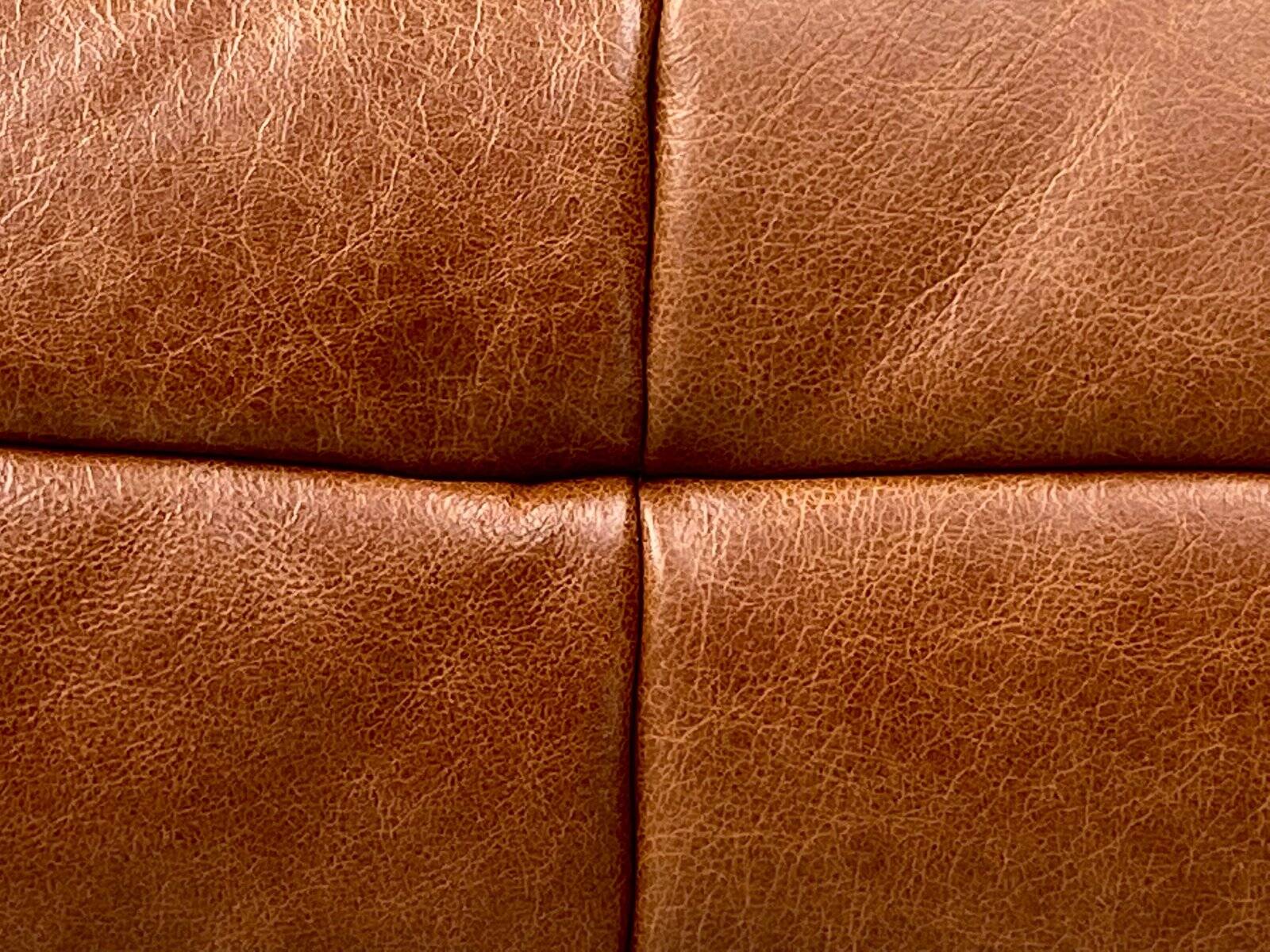 Togo lounge chairs in cognac cow leather attributed to Michel Ducaroy for Ligne Roset, set of 2