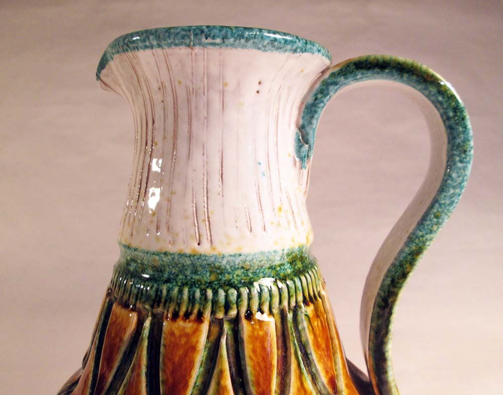 Colorful ceramic pitcher