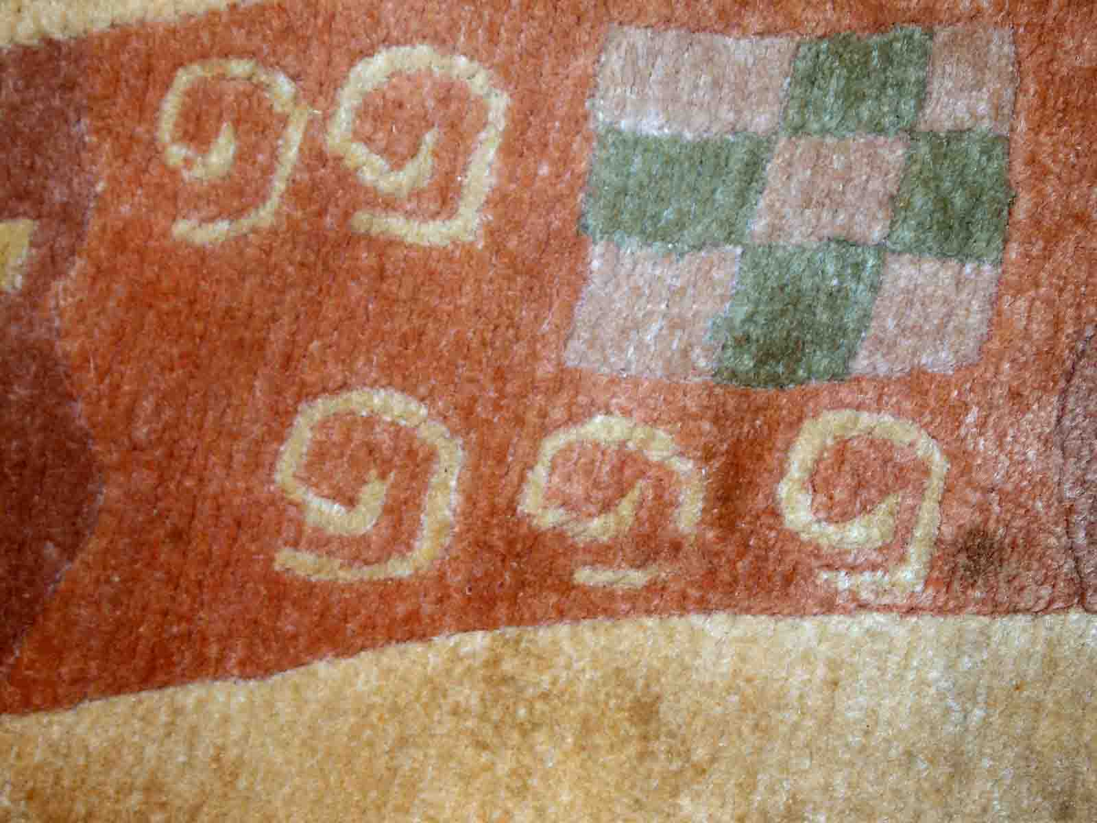Vintage Tibetan Khaden handmade carpet 245cm 1970s, 1C746