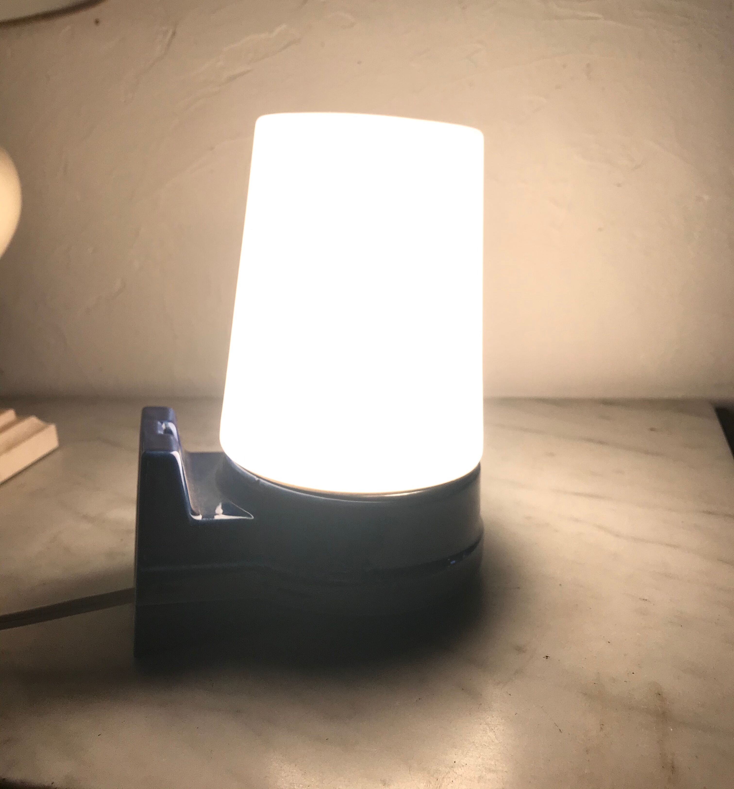 Pair of ceramic and opaline IFÖ sconces