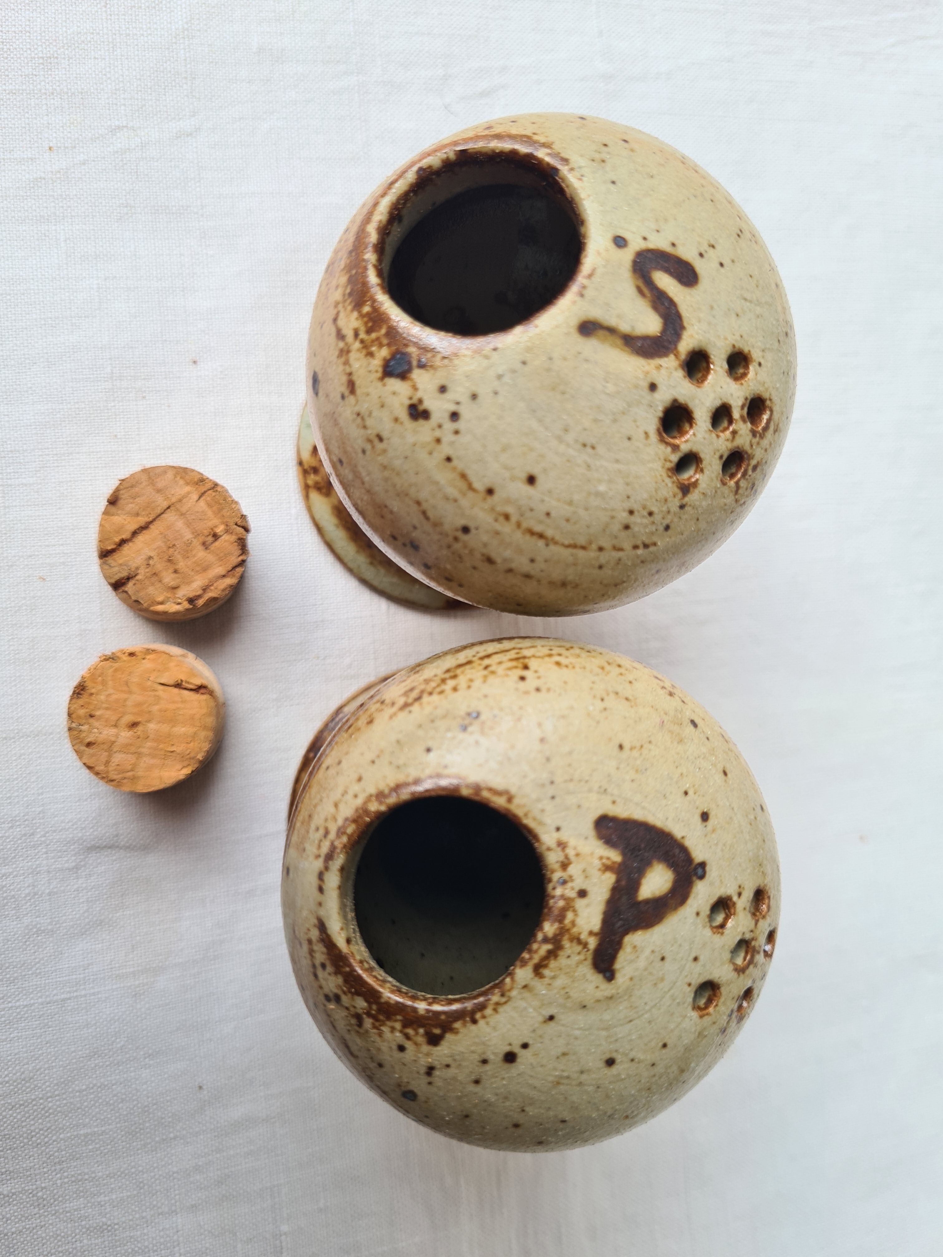 Sandstone salt and pepper shaker