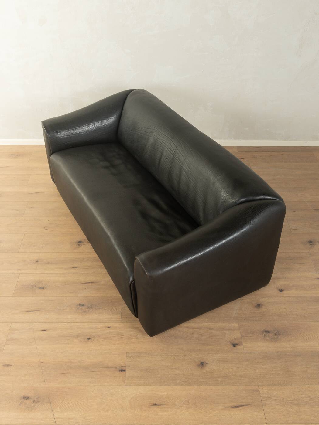 DS-47 three-seater sofa by de Sede, 1970s, black nappa leather