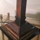 Grande lampe bakélite art deco avec abat jour metal motif art deco 62x13
