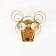 Polished brass and crystal glass wall lamp by Palwa, Germany 1960s