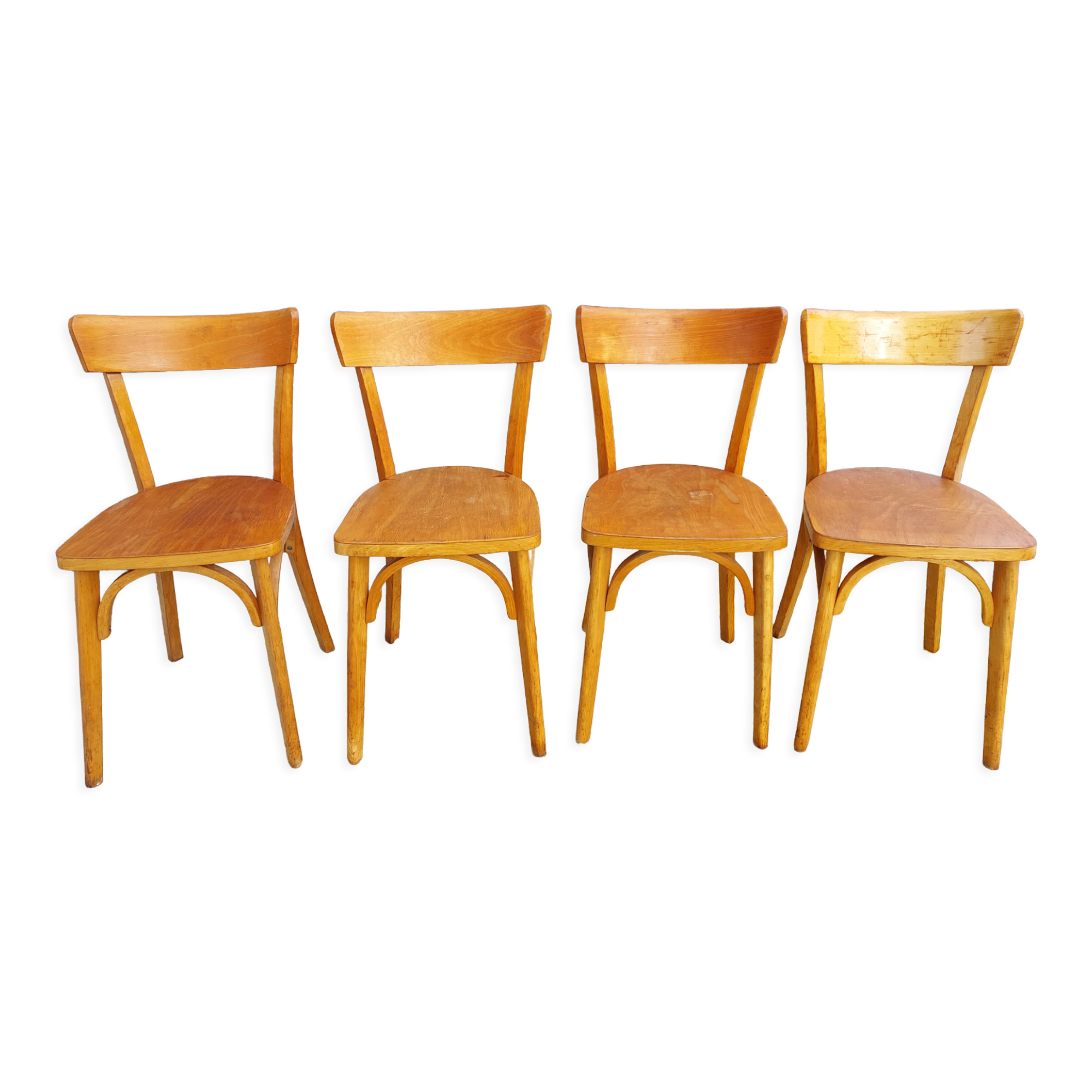Set of bistro chairs, golden oak color