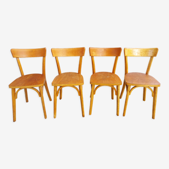 Lot de chaises bistrot couleur chêne doré
