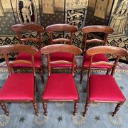 Suite of 6 english mahogany chairs 19th restored