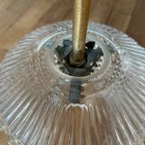 Vintage pendant light in chiseled glass from the 70s