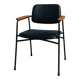 Fauteuil Eugen Schmidt, simili cuir noir modèle Coraline pour Airborn 1960