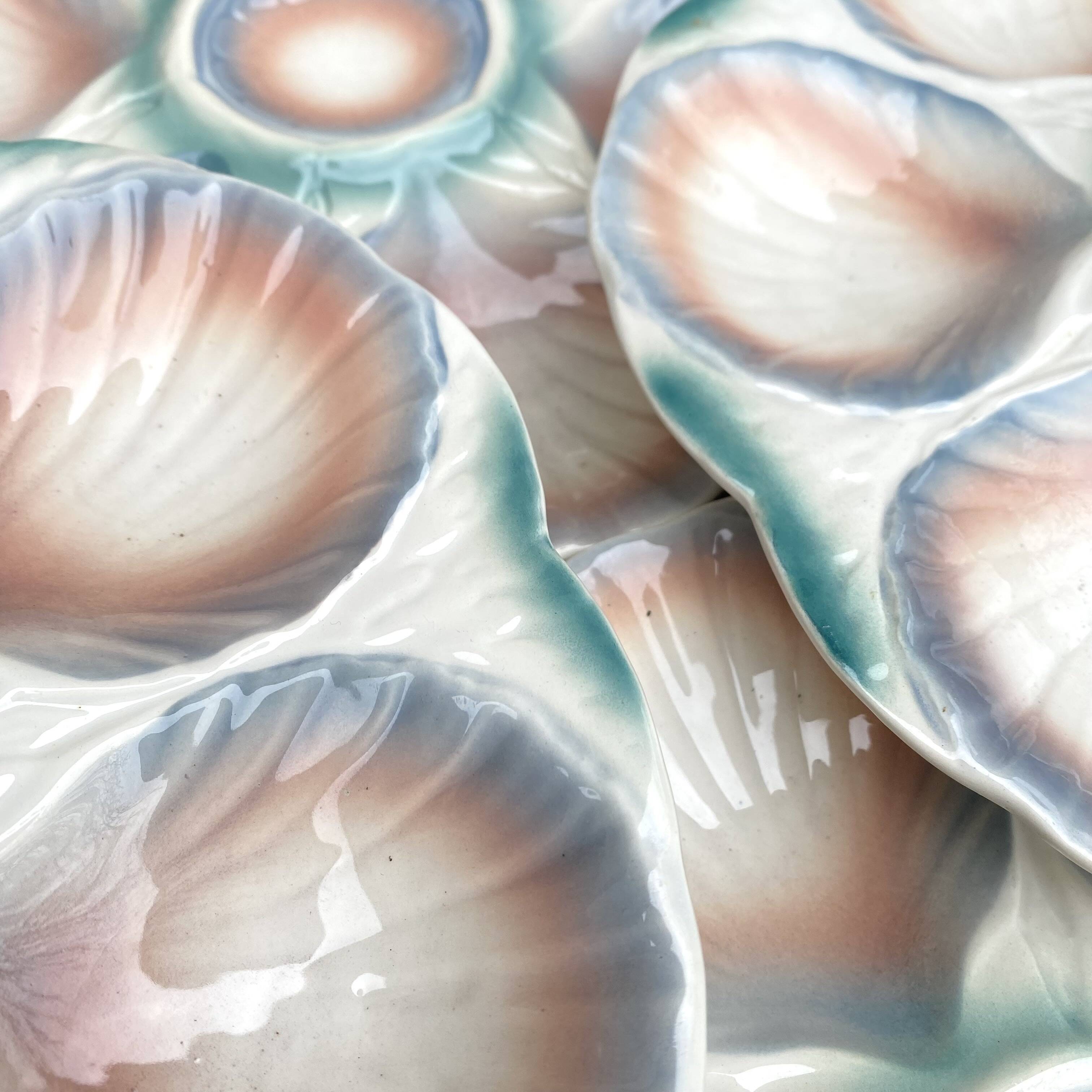 Barbotine oyster plates Digoin