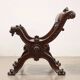Antique neo-Renaissance chair in wood and leather, 20th century