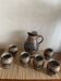 Marzi & Remy salt-glazed stoneware wine pitcher and glasses