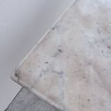 Bistro pedestal table in marble and cast iron lion paws