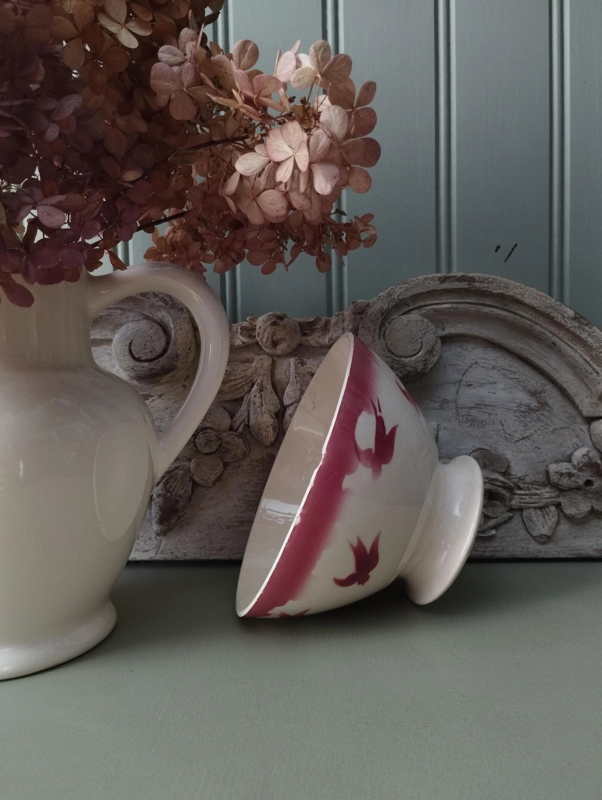 Badonviller earthenware bowl "Swallows"