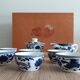 Gaiwan traditional chinese tea set in blue and white porcelain