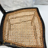 Napoleon III chair in blackened wood and cane