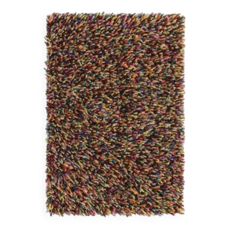 Tapis shaggy pure laine tufté SPECTRA (grand tapis multicolore)