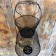 Ancienne Nasse Pêche Panier Métal Noir Pliable Vintage #A315