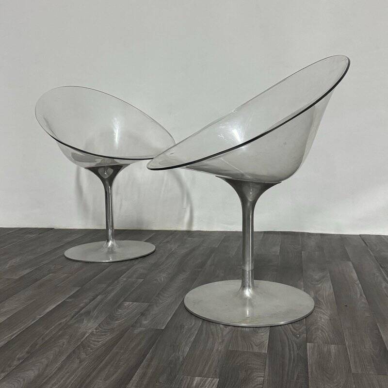 Space Age Eros Armchairs by Philippe Starck for Kartell, 1970s, Set of 2