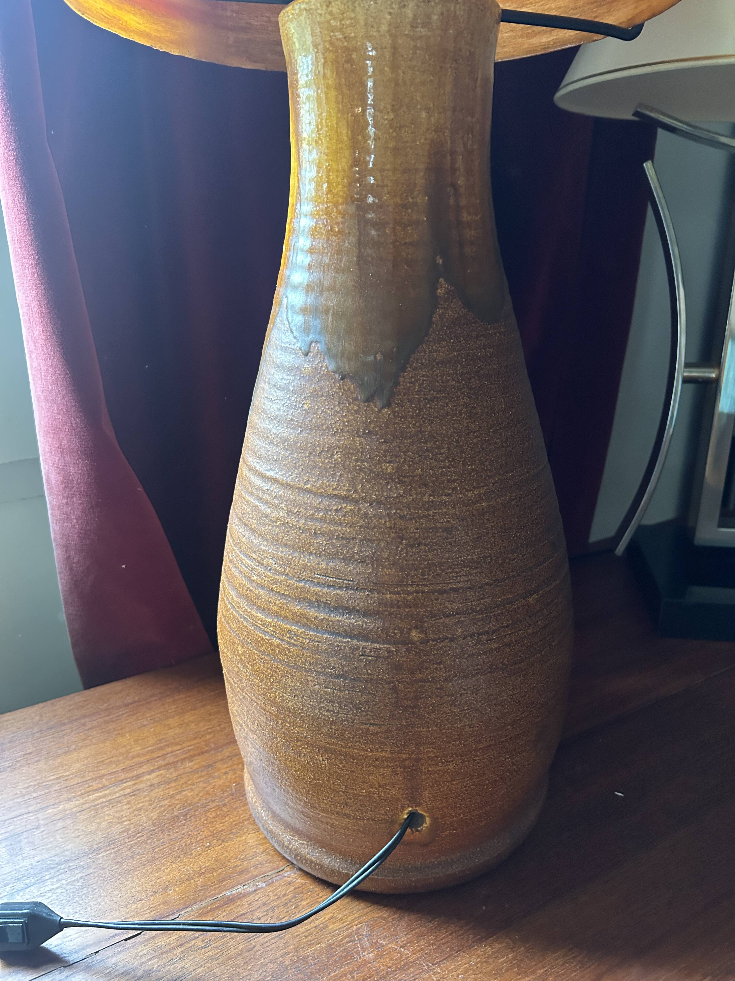 Accolay lamp in terracotta, resin lampshade with double lighting 1960