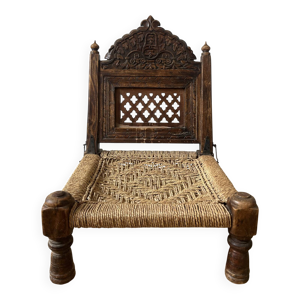 chaise basse indienne - corde