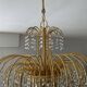 Vintage brass chandelier with crystal tassels cascade