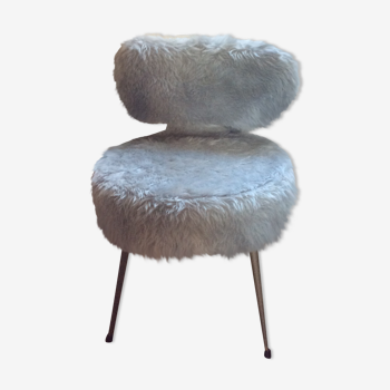 Fauteuil moumoute gris