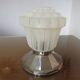 Art deco "skyscraper" lamp in nickel-plated brass and glass 1920s 30s