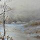 Tableau Aquarelle Eduard Heller (né en 1852) "Paysage de neige"