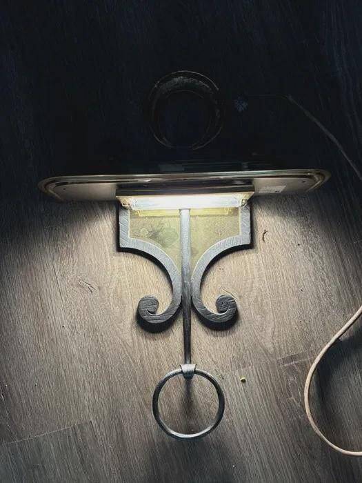 Banci Firenze wall light, gilded and black patinated metal, 1980s