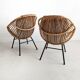Set of 2 Rattan Bucket Loungechairs 1960s