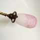 Art Deco chandelier in bronze with 3 tulips in pink glass paste. Signed L'Elf