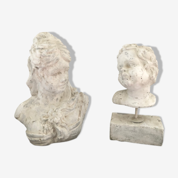 Bust woman and bust child