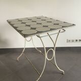 White wrought iron table