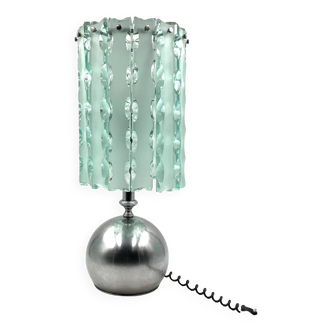 Molded glass table lamp,  Italy circa 1970