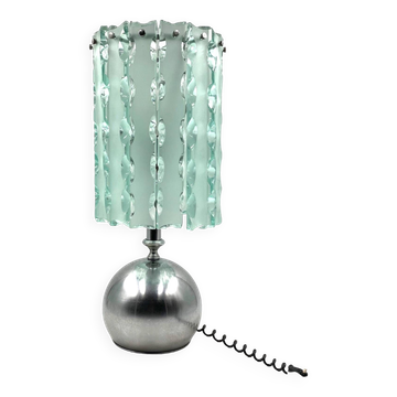 Lampe de table en verre moulé, Italie vers 1970