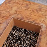 Table basse en loupe d'orme Alveo Willy Rizzo vintage