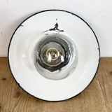 Green Enamel and Cast Iron Industrial Pendant Light, 1960s