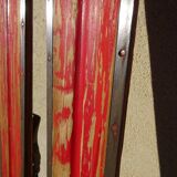 Pair of old wooden skis and metal bindings altiere