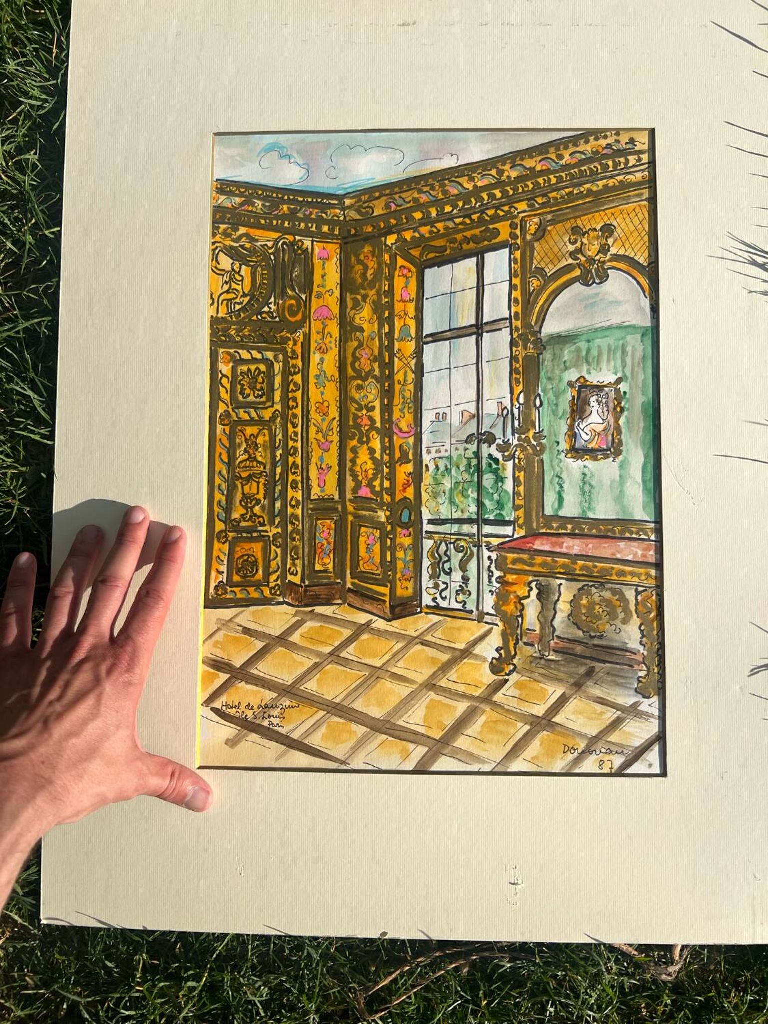 Painted interior scene