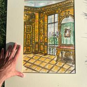 Painted interior scene