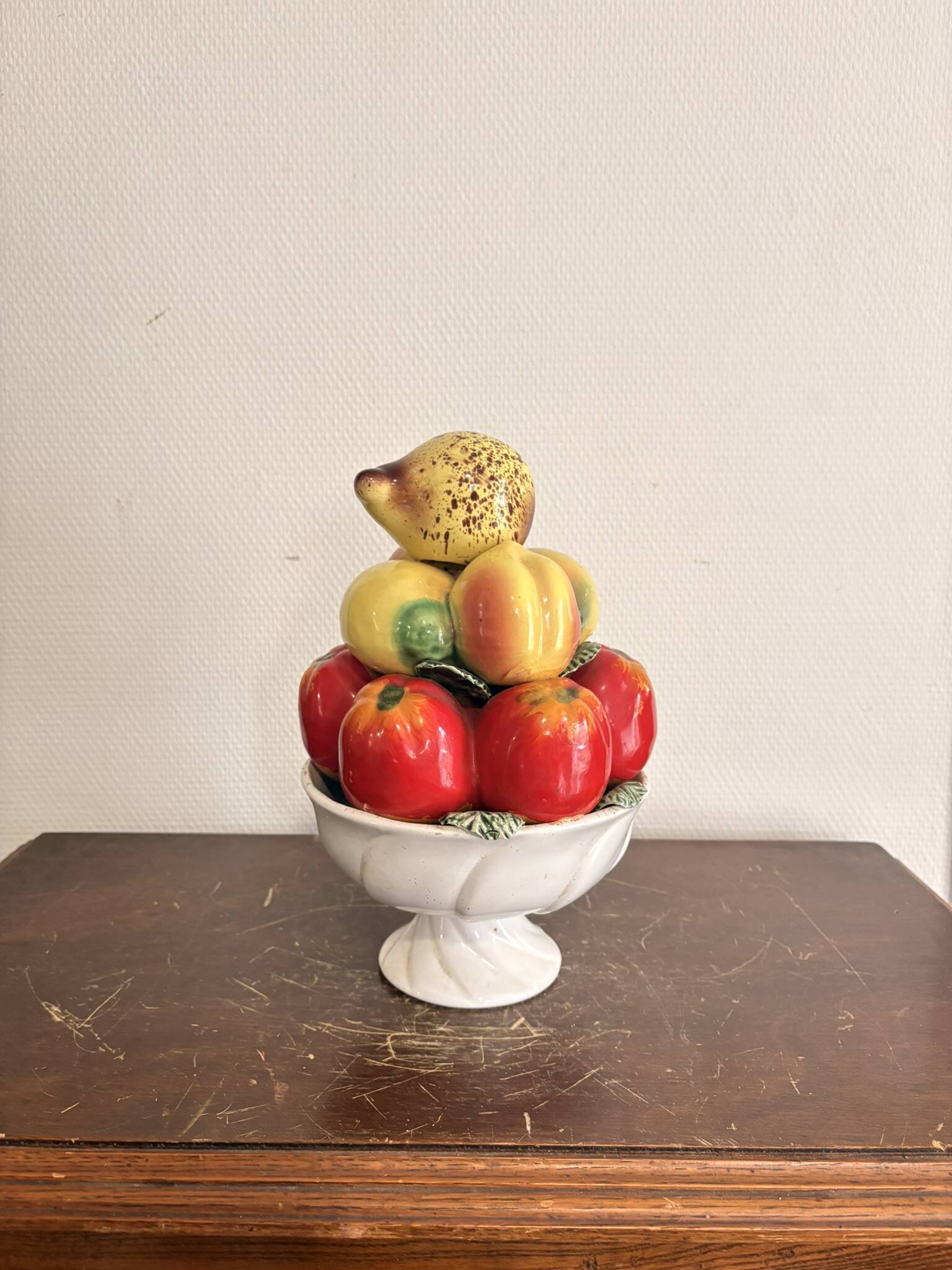 Fruit Bowl Centre Table Enamelled Ceramic Barbotine Vallauris Style