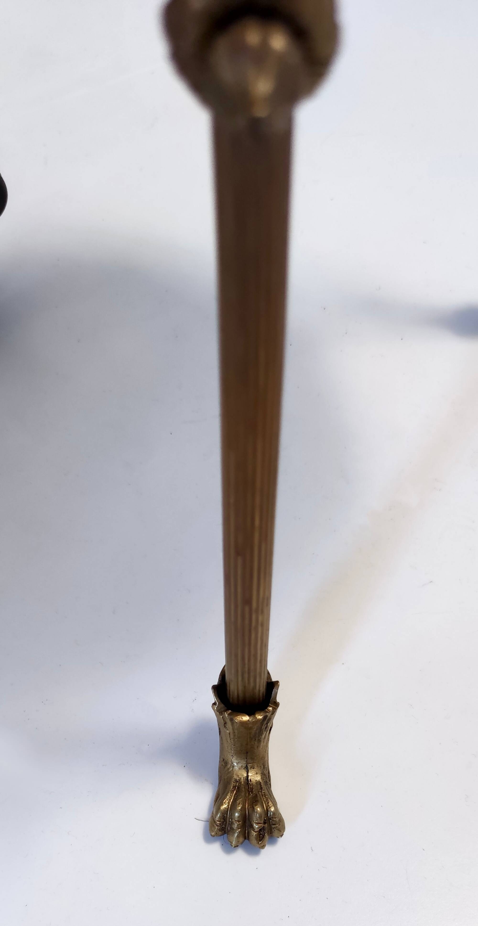 Brass Telescopic Floor Lamp with Red Travertine Marble Tops, Italy