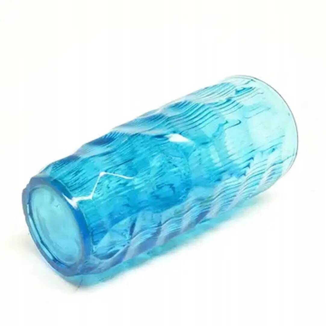 Okulus vase, mid-century modern, transparent glass, Ząbkowice, Poland, 1970s