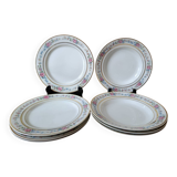 Set of 8 floral design plates | D.R.B. Limoges porcelain