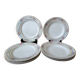 Ensemble de 8 assiettes design floral |D.R.B .porcelaine Limoges