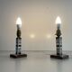Pair of black and white ceramic table lamps, 1950s, France