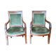 Pair of mahogany armchairs/palm décor/Restoration period